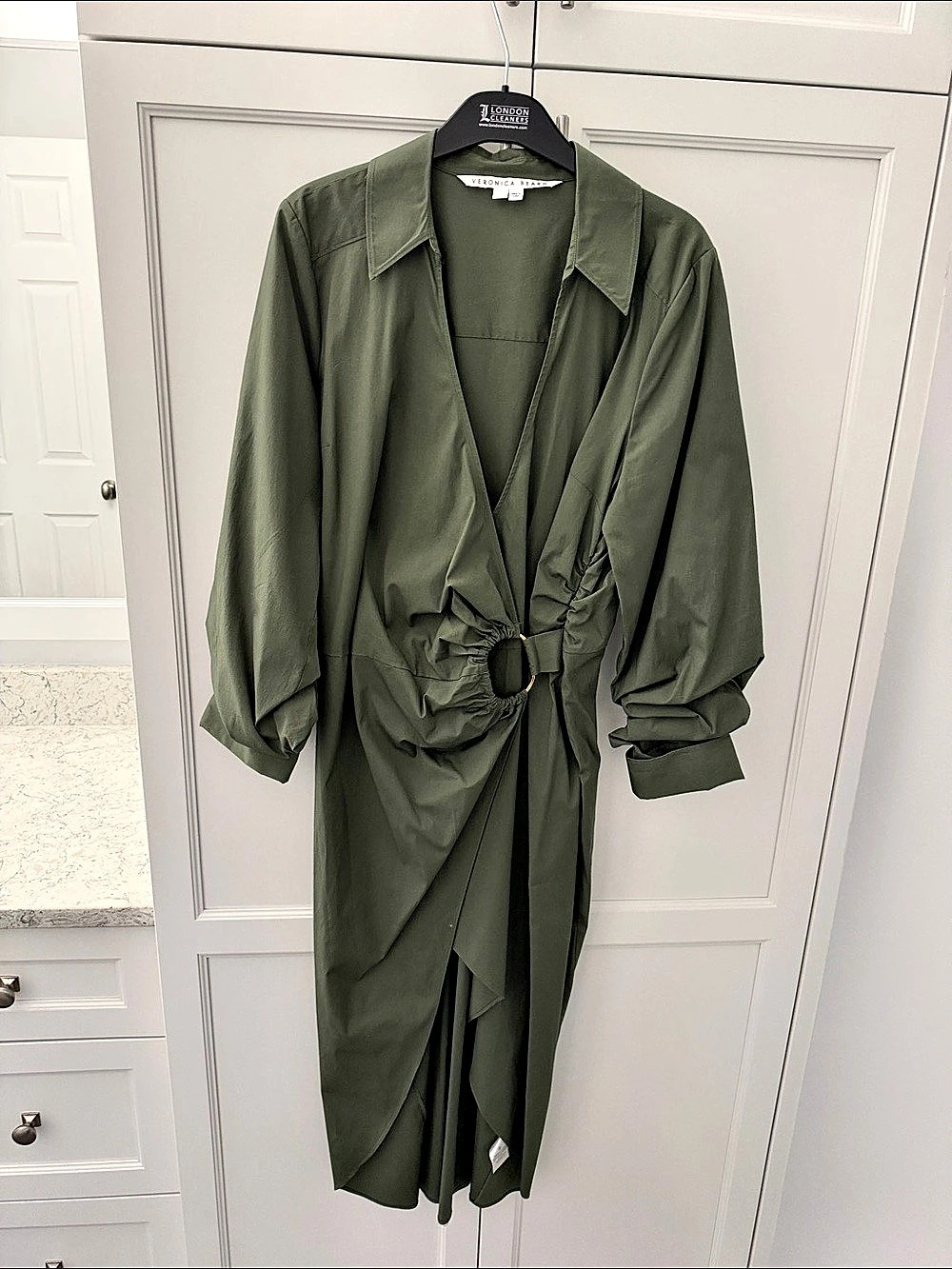 Veronica Beard Afton Shirtdress Green size 12